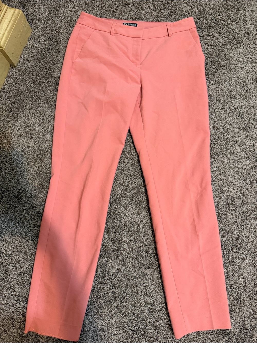 Express Coral Pink Cropped Dress Pants